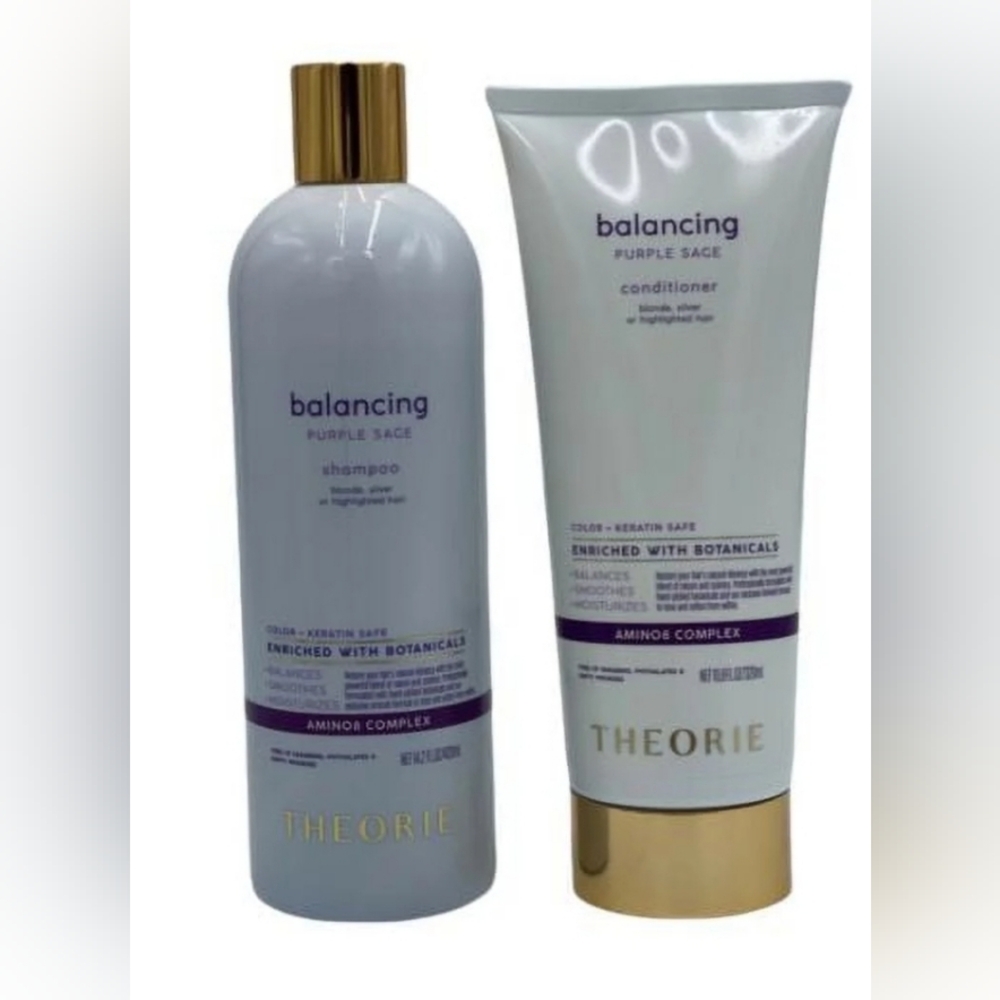 Theorie Balancing Purple Sage Shampoo & Conditioner Set Tone Moisturize Smooth